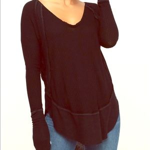 Free People Catalina Black long sleeved thermal